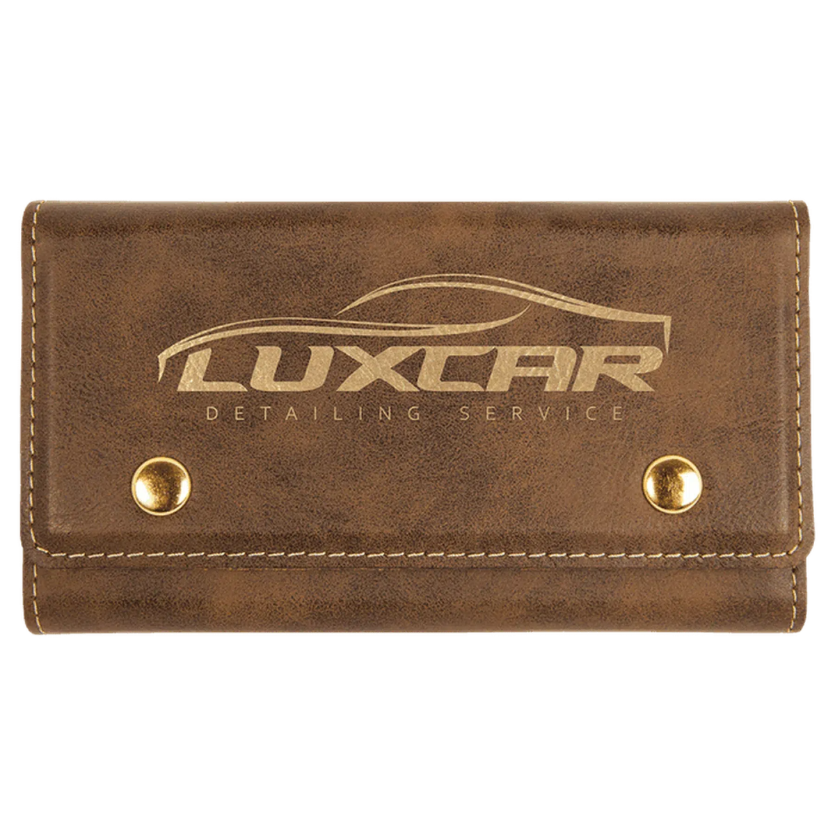 Personalized Card & Dice Set – Custom Game Set in Leatherette Case Rustic/Gold / Leatherette