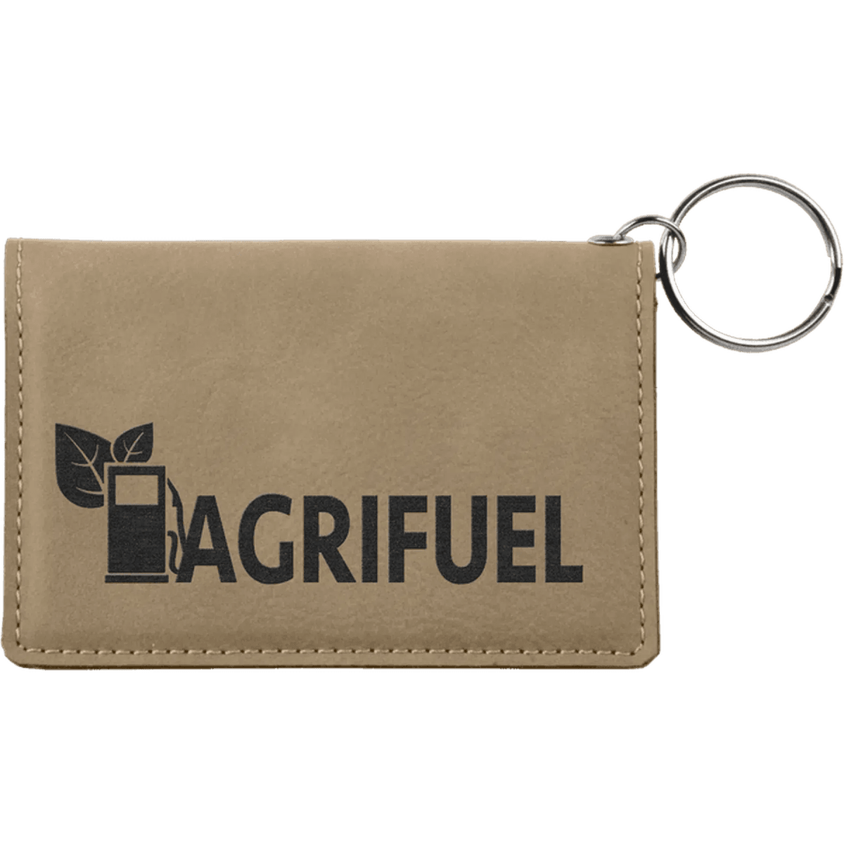 Card and ID Holder Keychain in Leathrette Colors - Blue/Silver