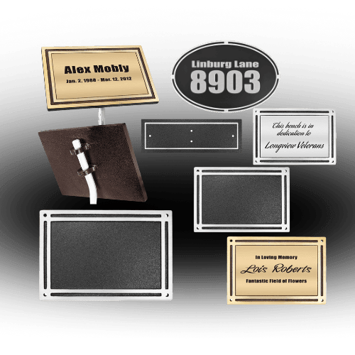 Cast Aluminum Signs & Plaques – Indoor and Outdoor Displays - Black/Brushed Silver