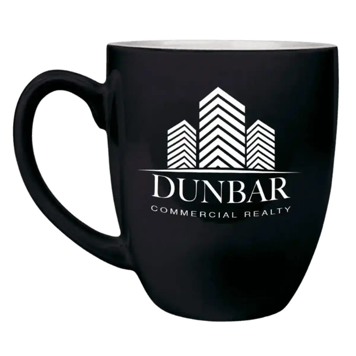 Personalized Ceramic Coffee Mugs – Bistro and Rounded Styles Black/White / Bistro Mug / 16 oz.