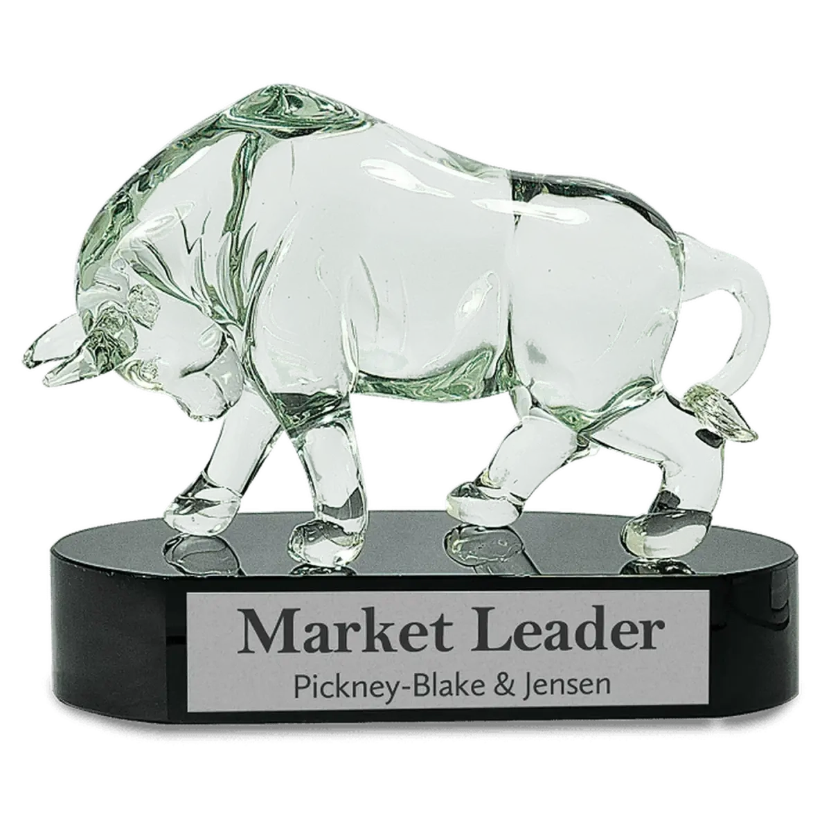 Clear Art Glass Bull Sculpture Default Title