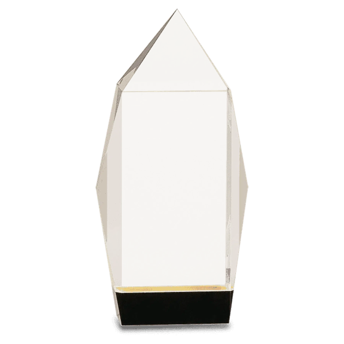 Clear Crystal Facet Rectangle Award with Black Crystal Base 7 1/2"