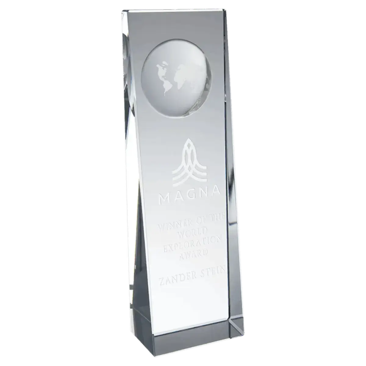 Laser Etched Crystal Globes – Awards, Paperweights and Gifts Paperweight / Clear Globe/Flat Bottom / 3"