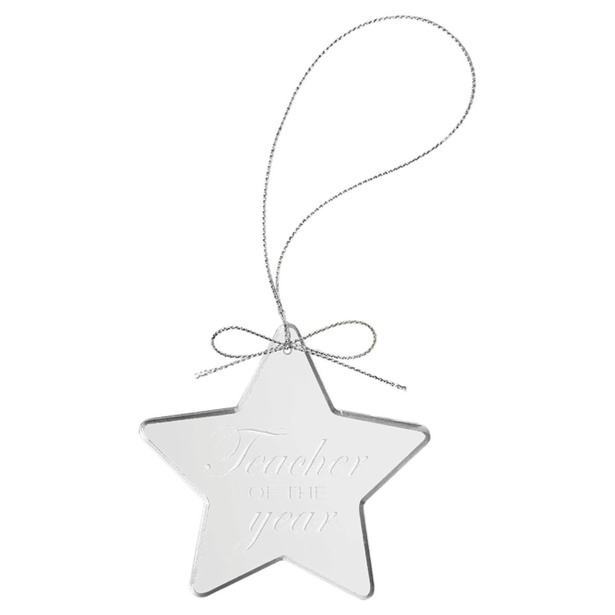 Personalized Glass Ornaments with Silver String - Laser Etched Glass Round / 3 1/4"