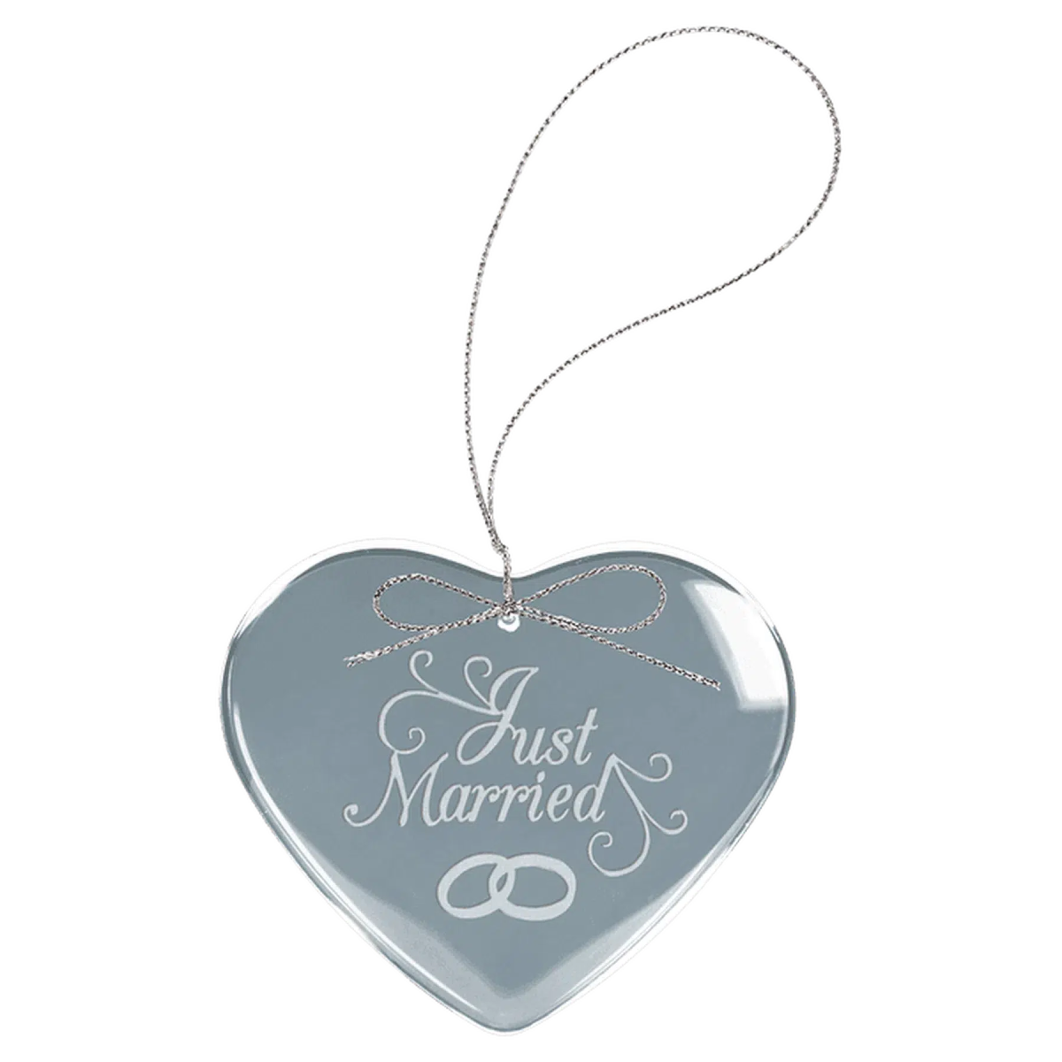 Personalized Glass Ornaments with Silver String - Laser Etched Glass Round / 3 1/4"
