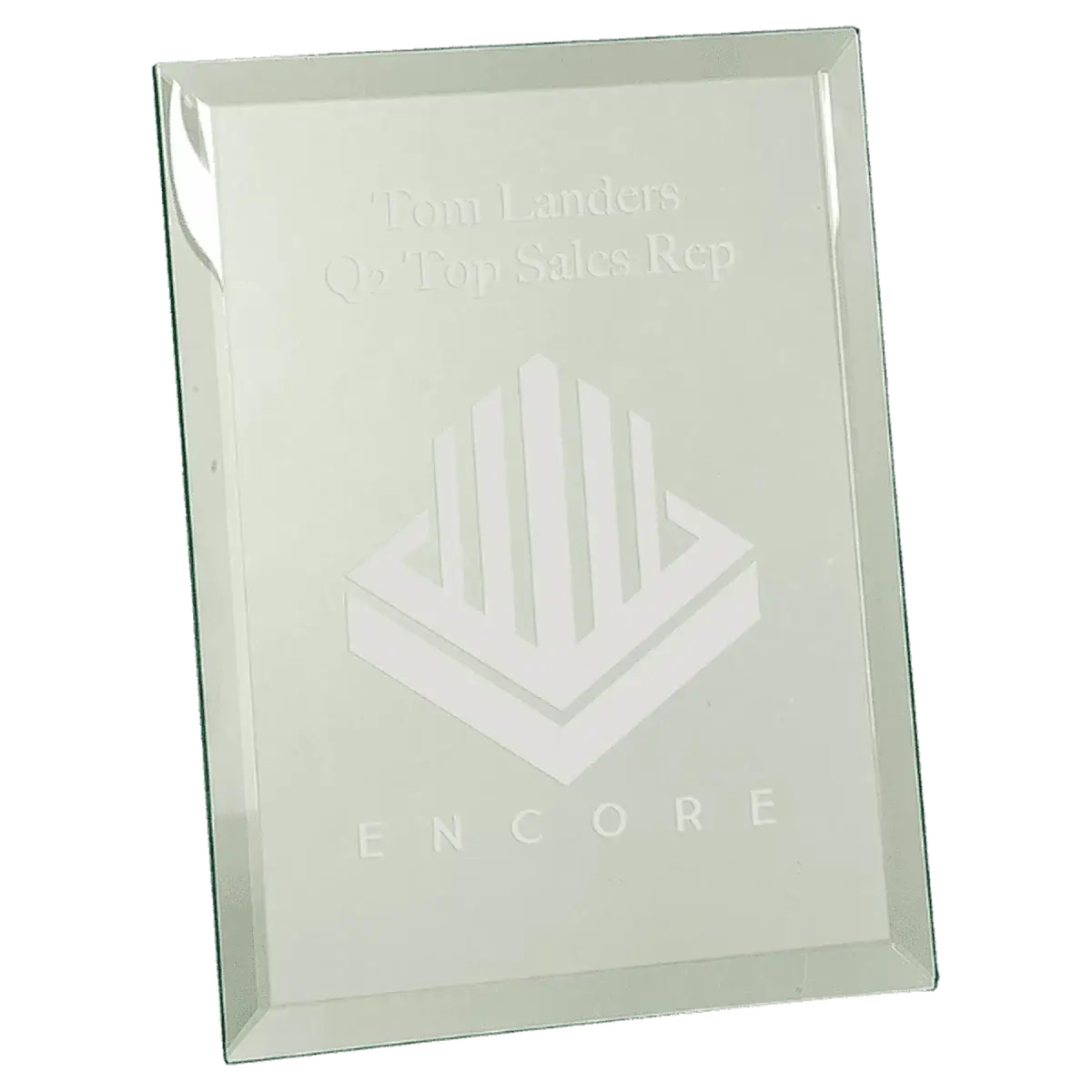 Engraved Mirror Glass Plaques for Recognition and Displays Black / 6" x 8"