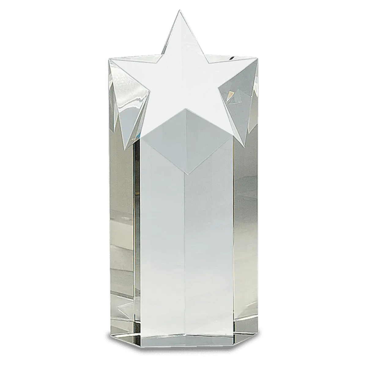 Crystal Star Awards and Paperweights with Custom Engraving Star Column / None / 4"(L) x 8"(H)