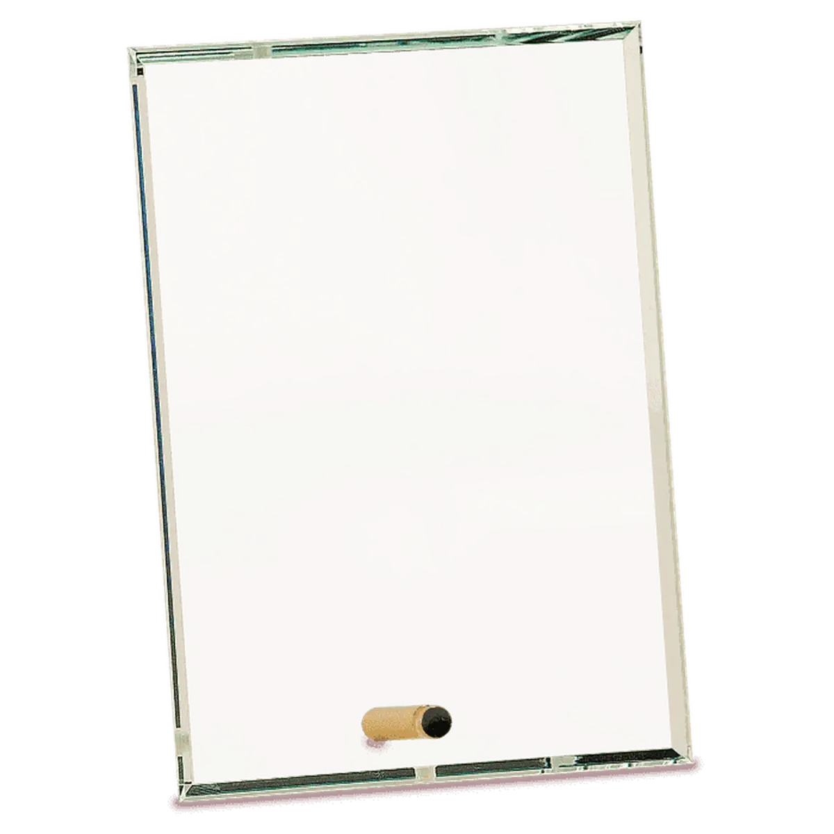 Crystal Edge Glass Award Plaque - Custom Engraved with Brass Pin Rectangle / 4" x 6" / Glass