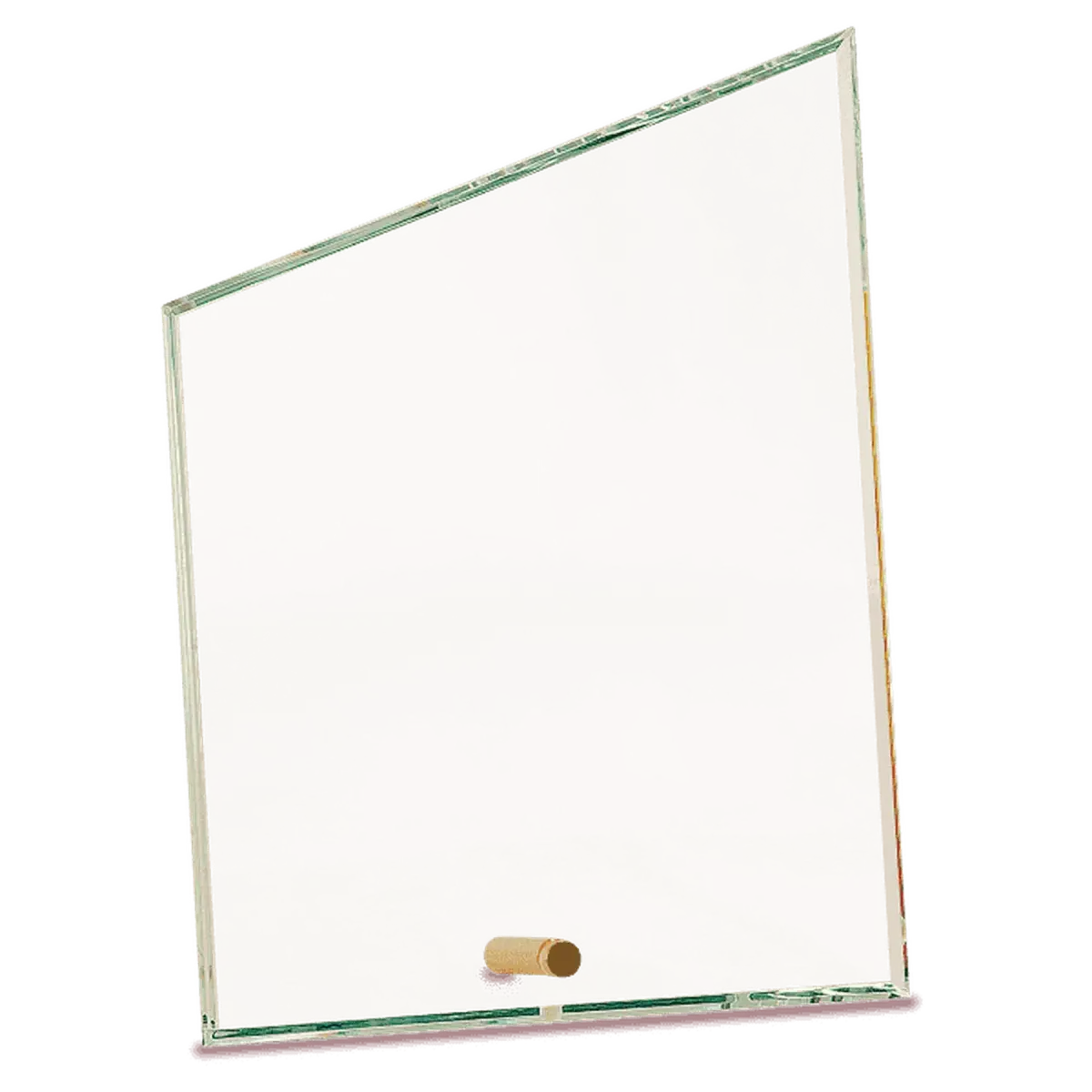Crystal Edge Glass Award Plaque - Custom Engraved with Brass Pin Rectangle / 4" x 6" / Glass