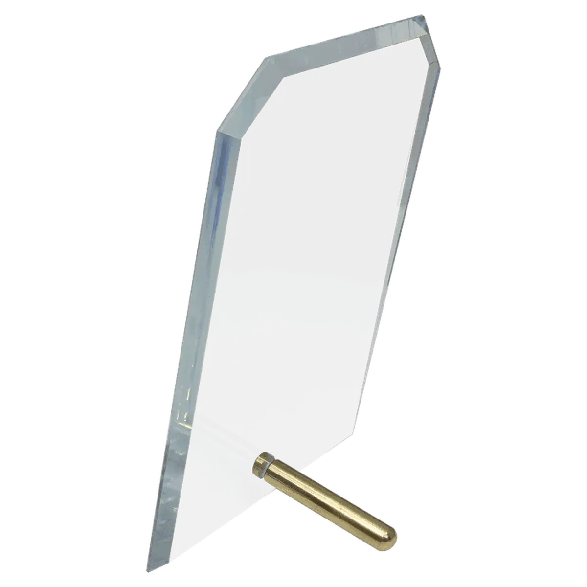 Crystal Edge Glass Award Plaque - Custom Engraved with Brass Pin Rectangle / 4" x 6" / Glass