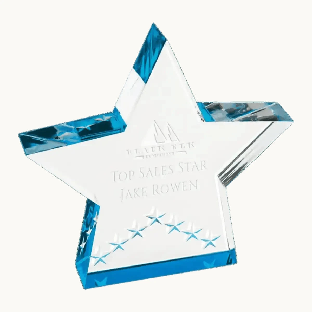 Color - Edge Acrylic Star Awards with Blue, Gold or Silver Accents - Self - Standing