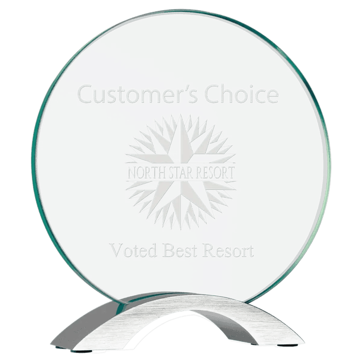 Cosmic Glass Awards - Jade Tinted with Silver Metal Base - Diamond