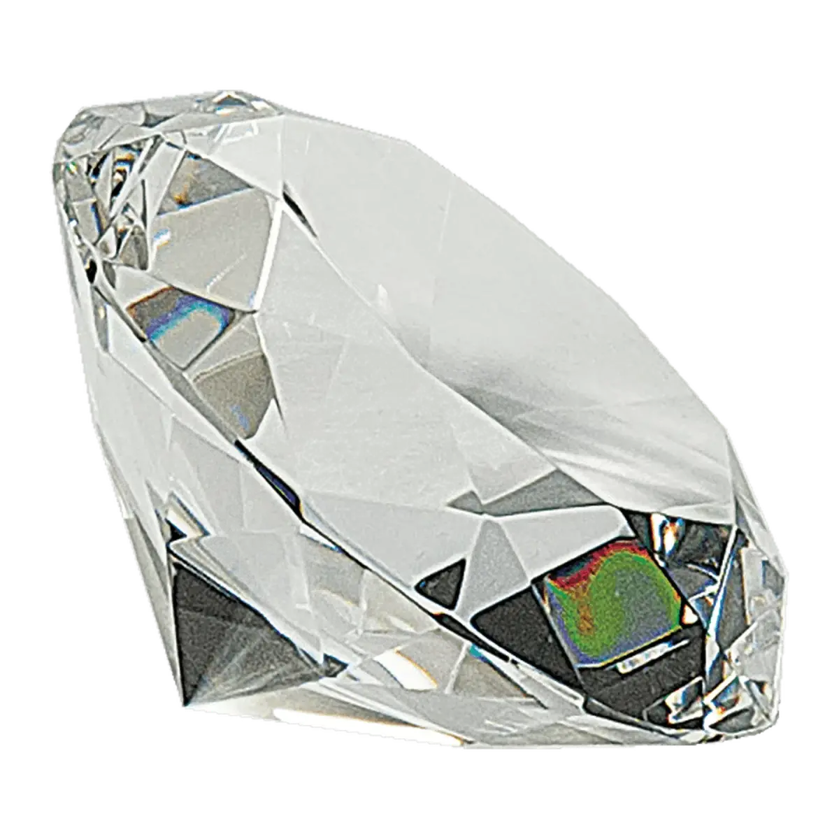 Crystal Diamond Awards & Paperweights with Personalized Engraving Crystal Diamond Paperweight / 4" Diameter x 2 1/2" (H) / No Base