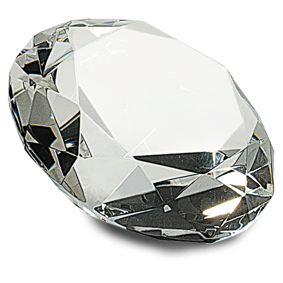 Crystal Diamond Awards & Paperweights with Personalized Engraving Crystal Diamond Paperweight / 4" Diameter x 2 1/2" (H) / No Base