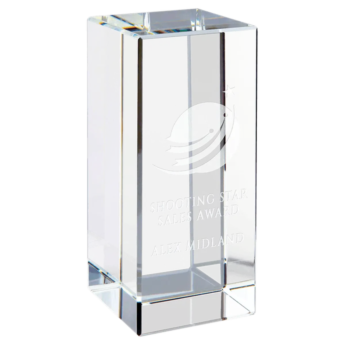 Laser Etched Crystal Cubes and Blocks - Personalized Awards and Gifts Angled Cube / 1 1/2" x 1 1/2"