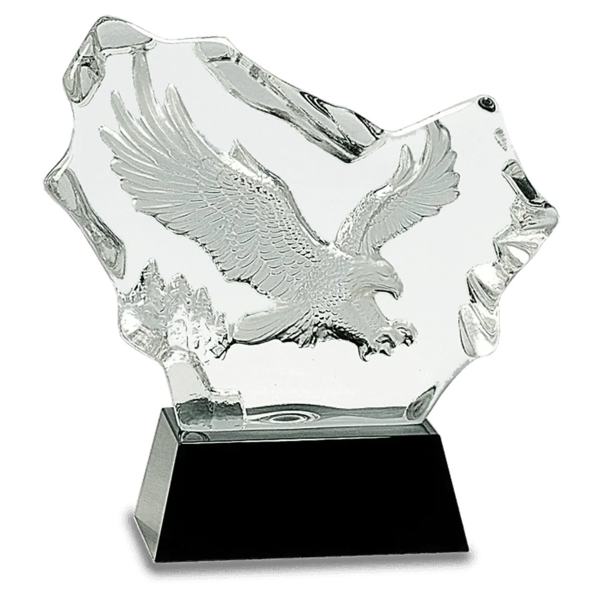 Crystal Eagle Awards for Patriotism, Leadership and Service Eagle Head on Base / 5 3/4" x 3 3/4"