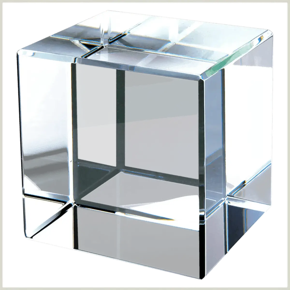Laser Etched Crystal Cubes and Blocks - Personalized Awards and Gifts Angled Cube / 1 1/2" x 1 1/2"