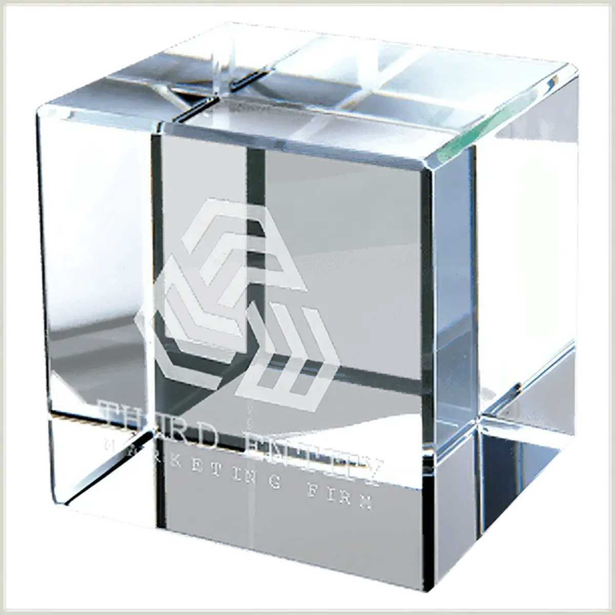 Laser Etched Crystal Cubes and Blocks - Personalized Awards and Gifts Angled Cube / 1 1/2" x 1 1/2"
