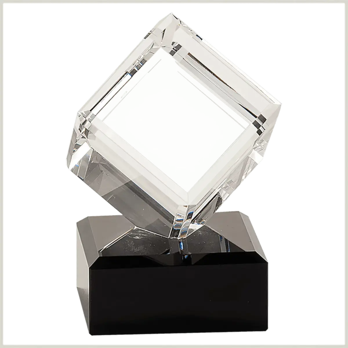 Laser Etched Crystal Cubes and Blocks - Personalized Awards and Gifts Angled Cube / 1 1/2" x 1 1/2"