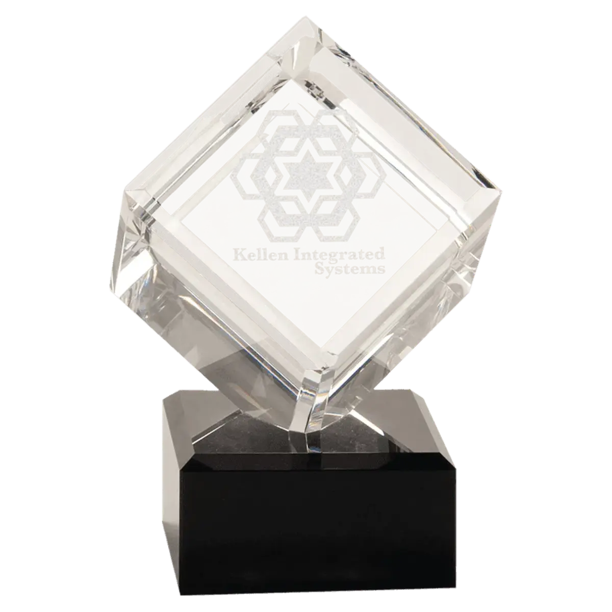 Laser Etched Crystal Cubes and Blocks - Personalized Awards and Gifts Angled Cube / 1 1/2" x 1 1/2"
