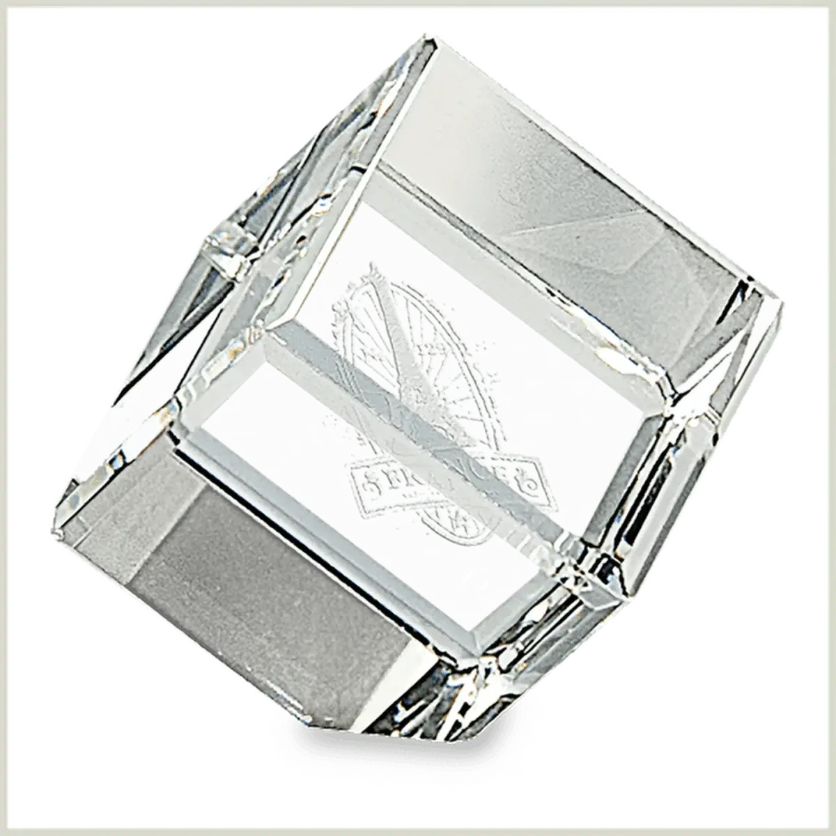 Laser Etched Crystal Cubes and Blocks - Personalized Awards and Gifts Angled Cube / 1 1/2" x 1 1/2"