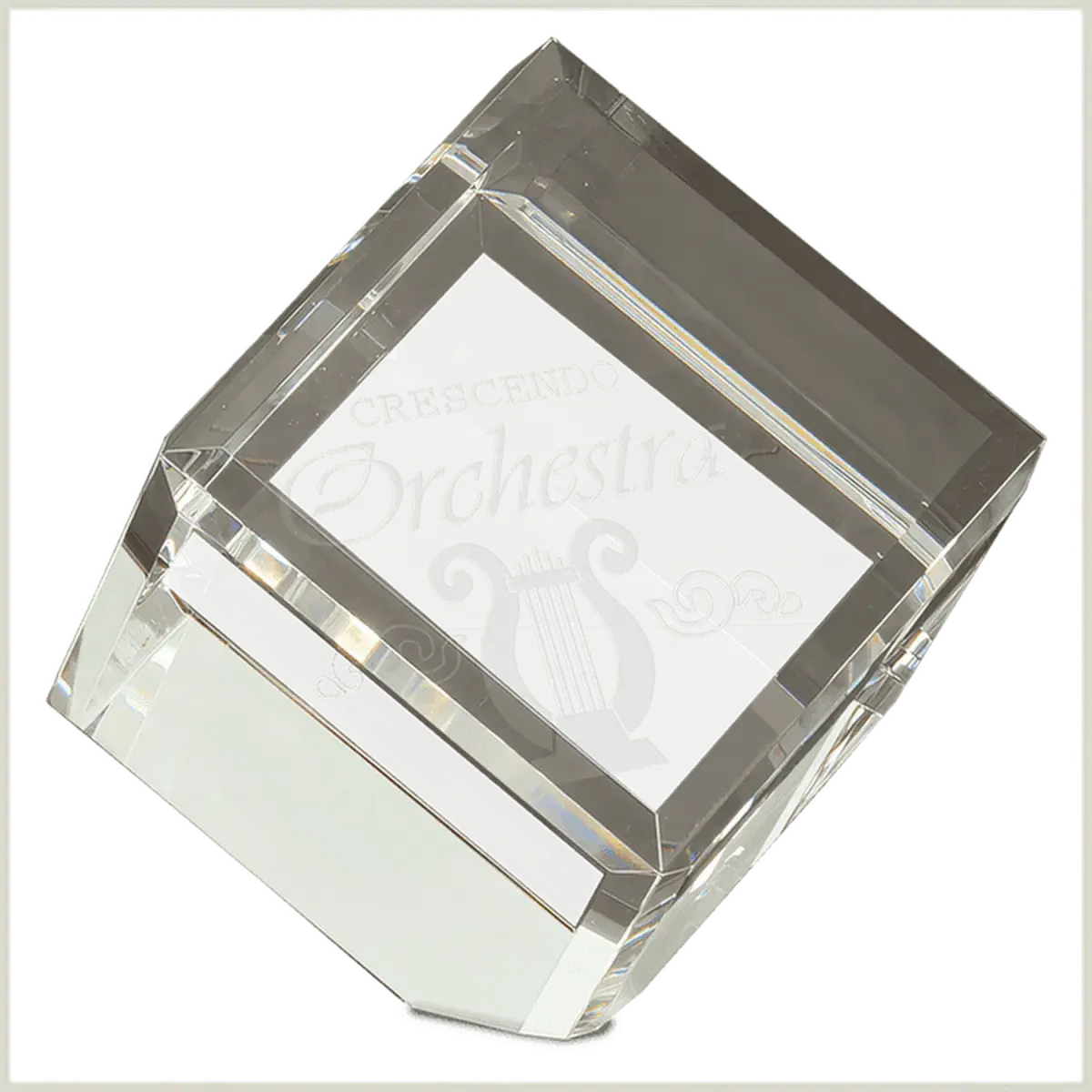 Laser Etched Crystal Cubes and Blocks - Personalized Awards and Gifts Angled Cube / 1 1/2" x 1 1/2"