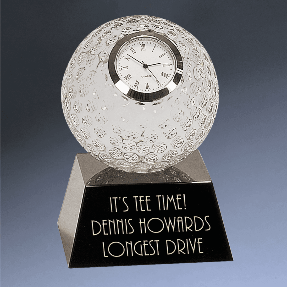 Crystal Desk Clocks – Personalized Awards, Gifts & Home Decor - Dimpled Golf Ball