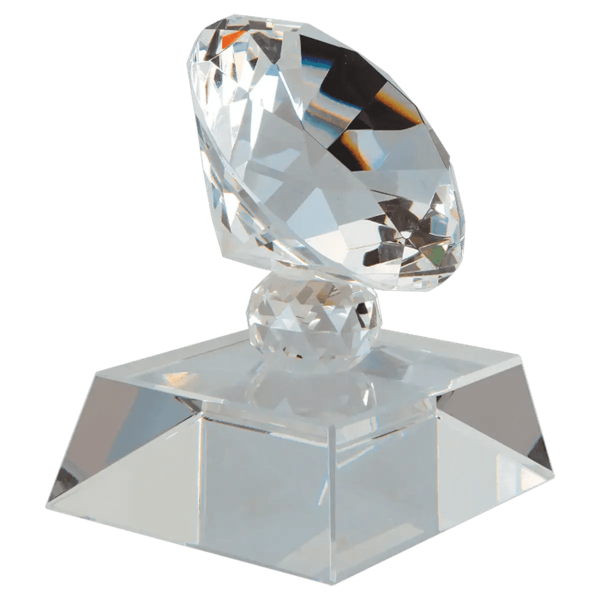 Crystal Diamond Awards & Paperweights with Engraved Personalization - Crystal Diamond on Base