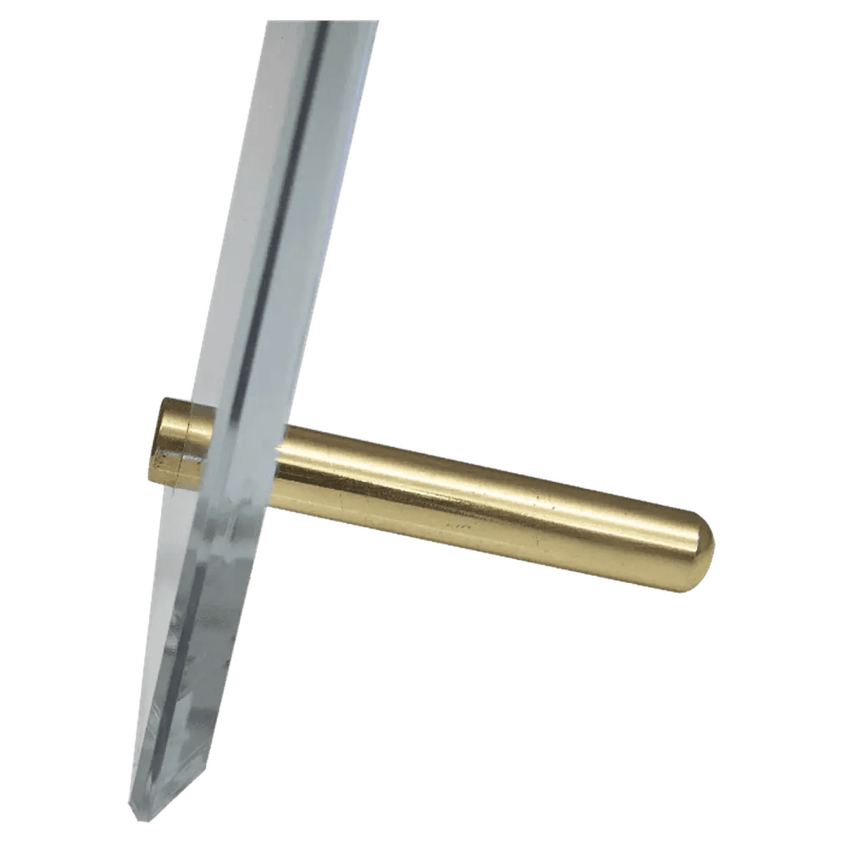 Crystal Edge Glass Award Plaque - Custom Engraved with Brass Pin - Slanted Edge