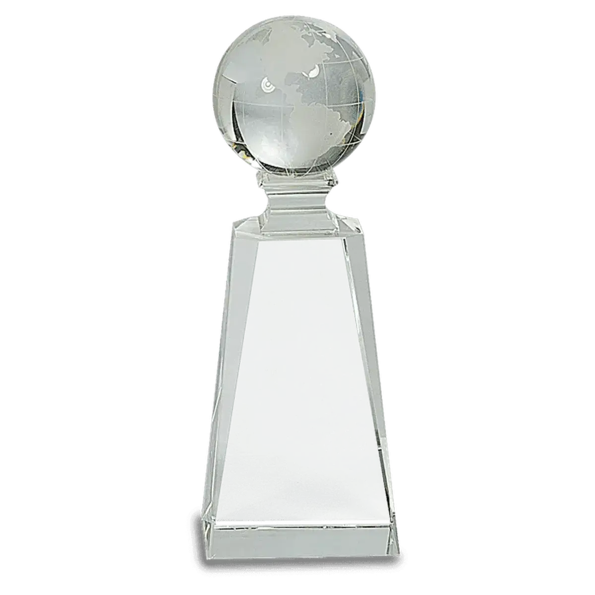 Laser Etched Crystal Globe Awards, Paperweights and Gifts Paperweight / Clear Globe/Flat Bottom / 3"