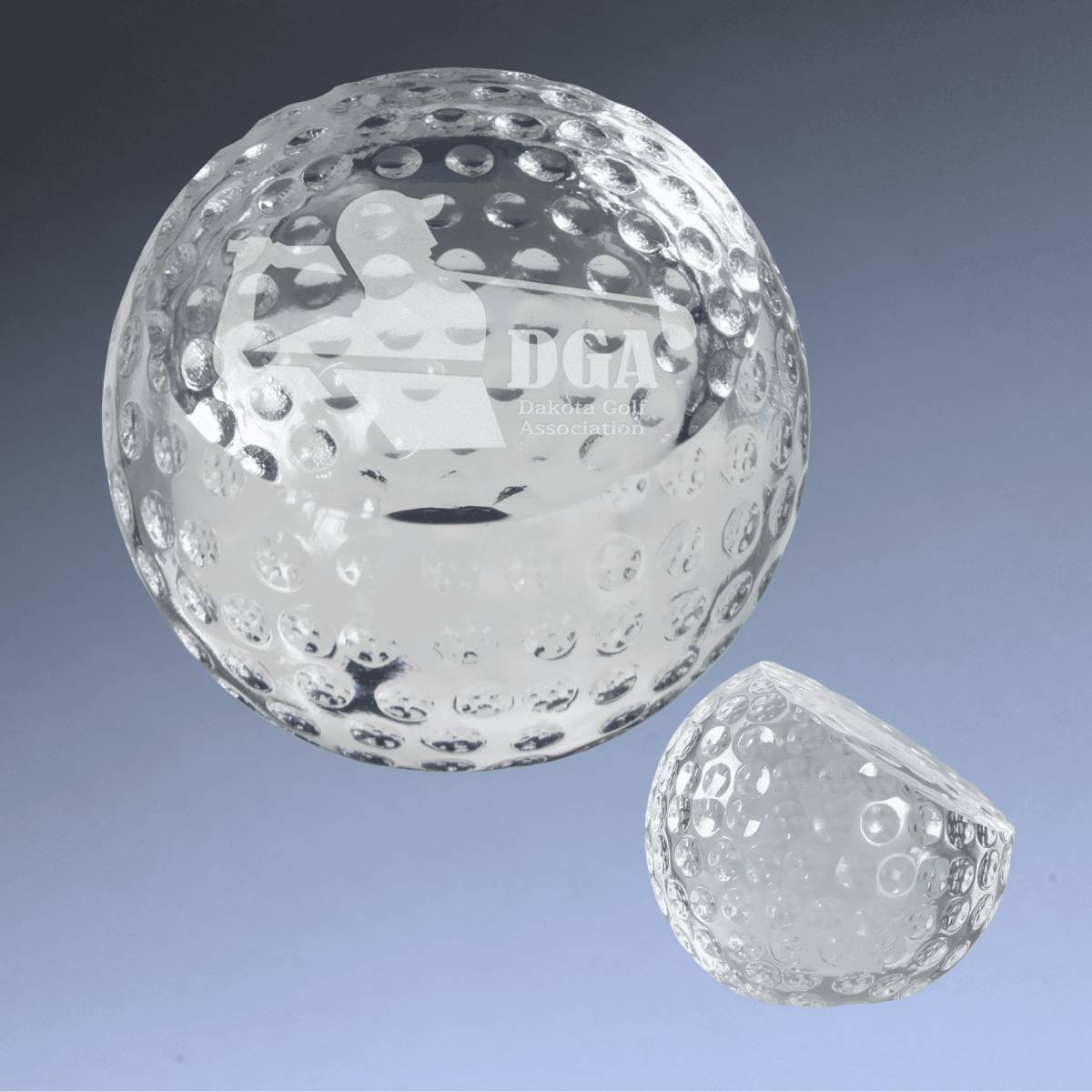 Crystal Golf Awards – Premium Recognition Trophies - Dimpled Golf Ball Paperweight