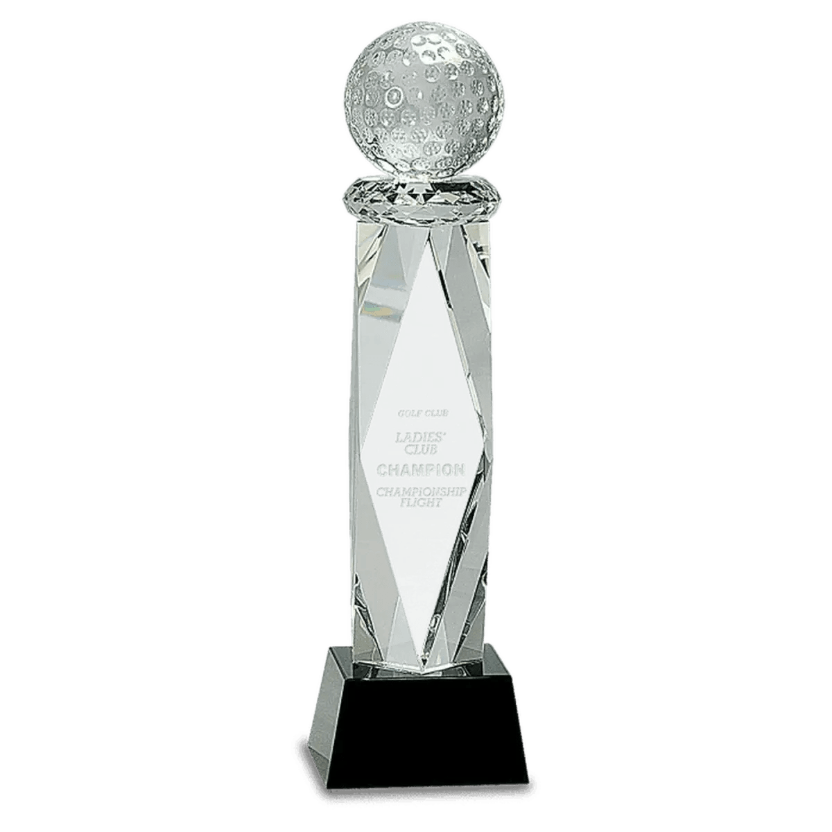 Crystal Golf Awards – Premium Recognition Trophies - 3D Etched Golf Green Scene on Crystal Tablet