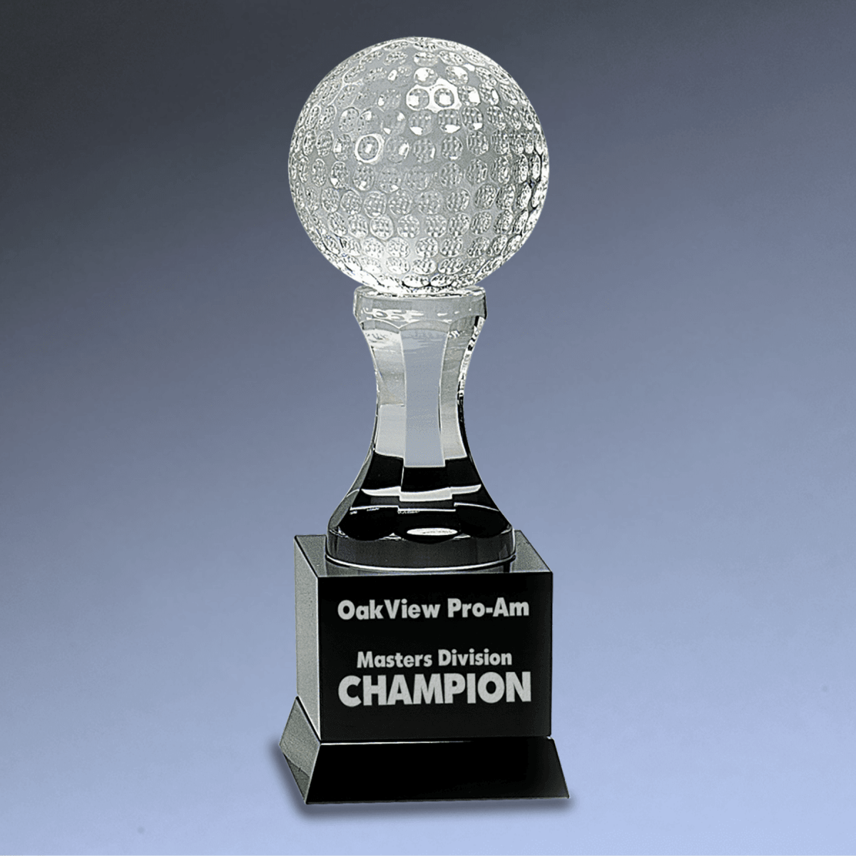 Crystal Golf Awards – Premium Recognition Trophies - Crystal Golf Ball and Tee on Pedestal Base