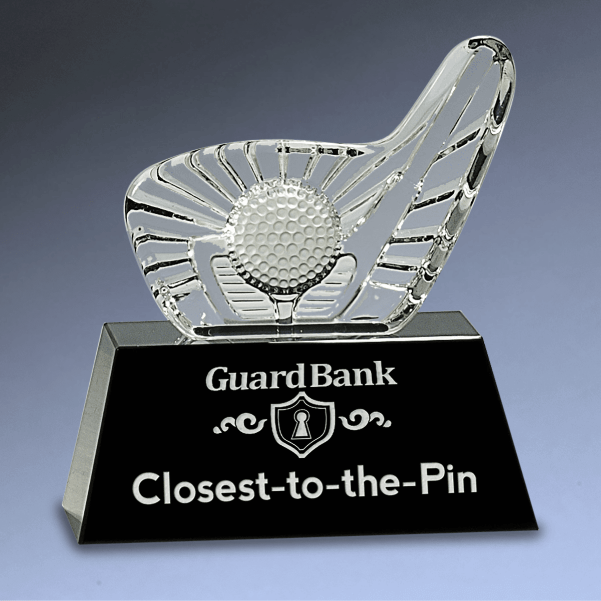 Crystal Golf Awards – Premium Recognition Trophies - Golf Club and Ball - Detailed