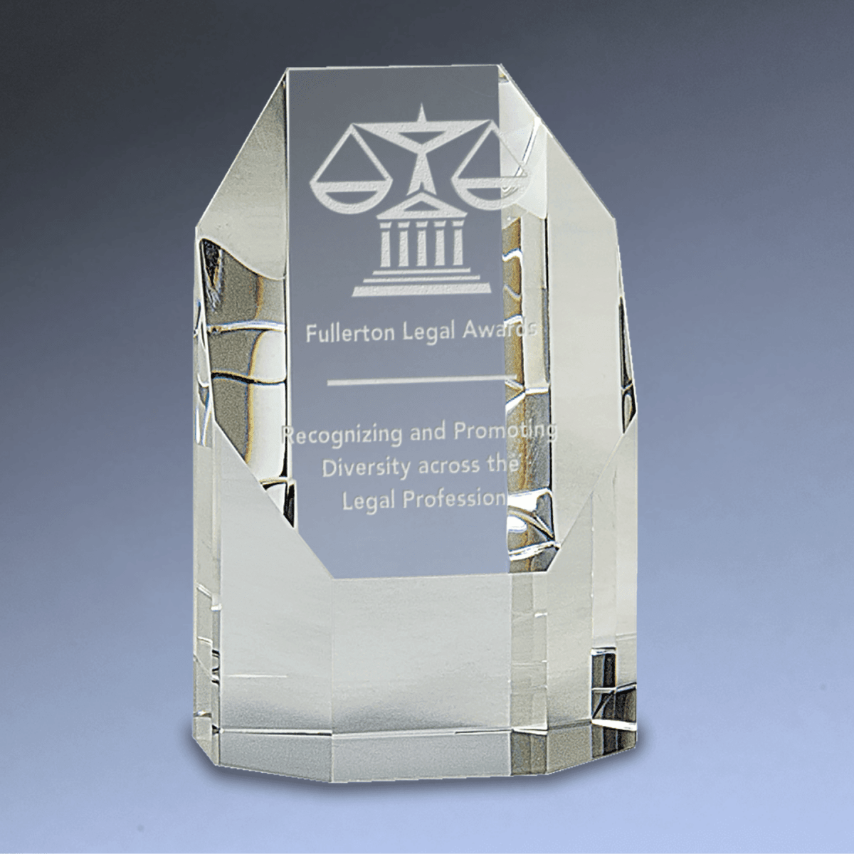 Crystal Octagon Tower Awards with Custom Engraving - 5"