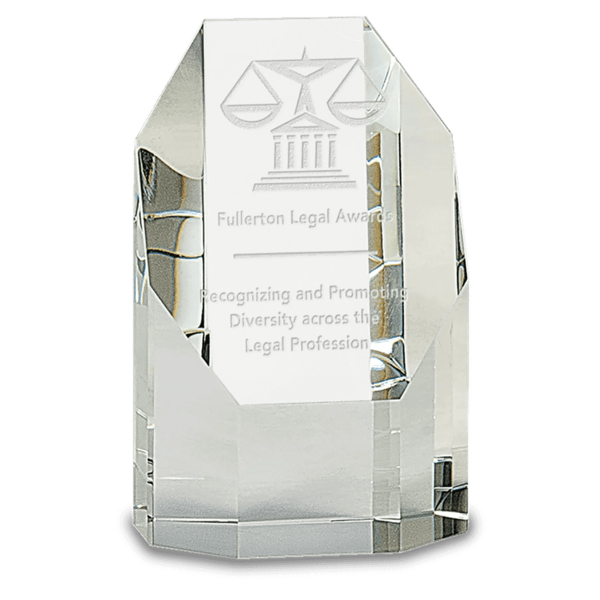Crystal Octagon Tower Awards with Custom Engraving - 5"