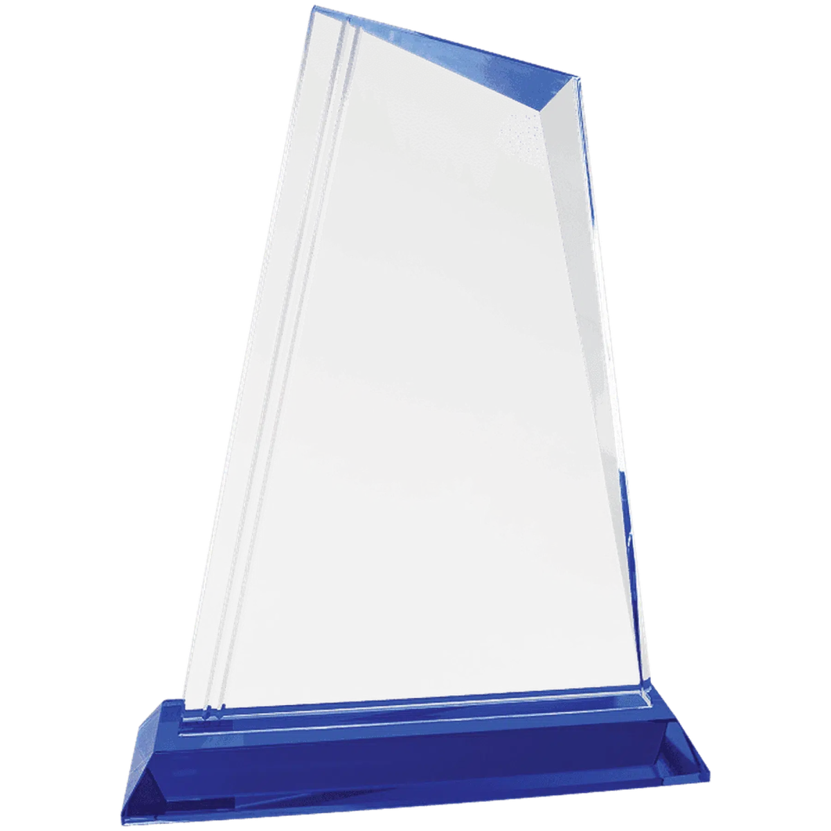 Custom Engraved Crystal Peak Awards with Blue Crystal Base 7 3/4"
