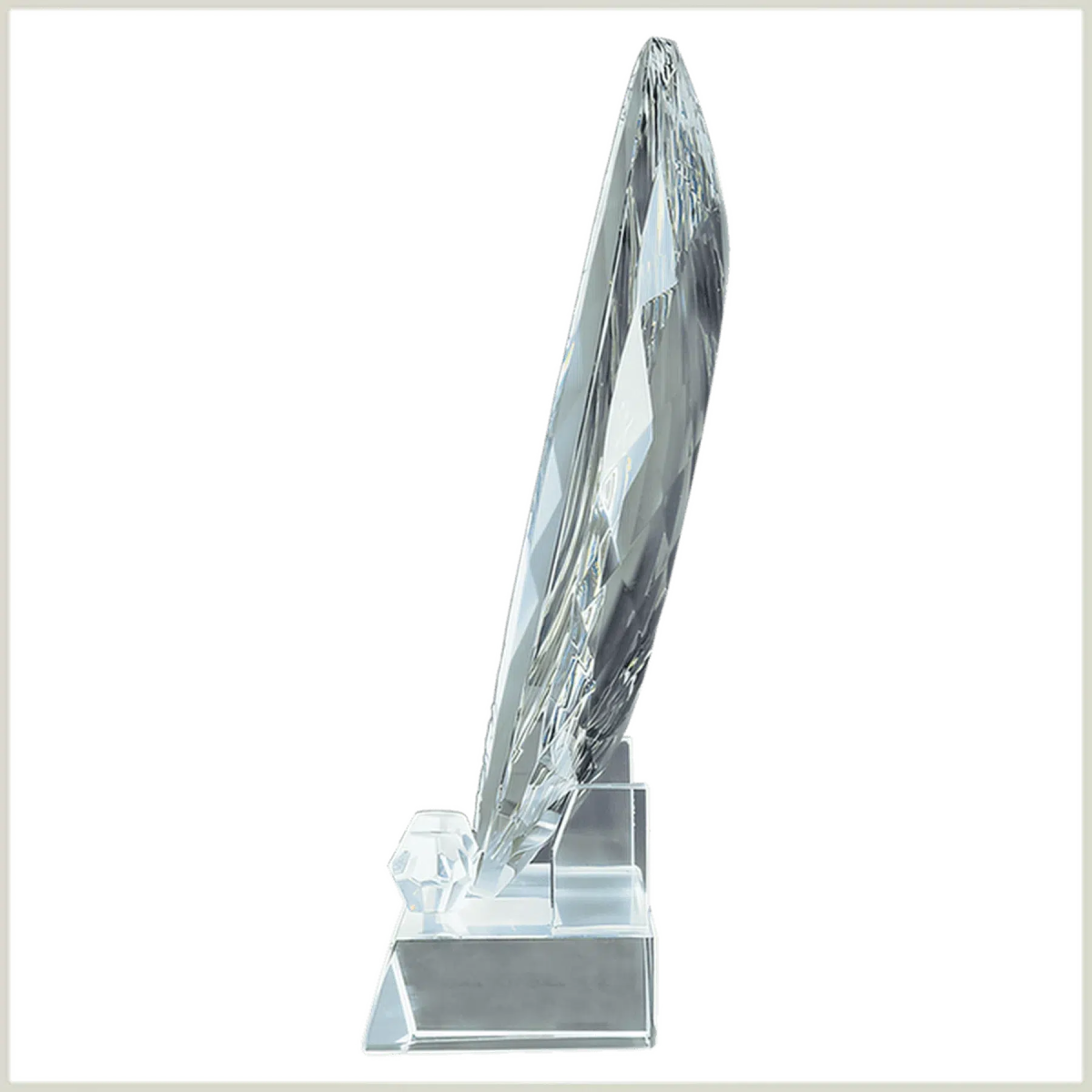 Crystal Recognition Plate with Pedestal Base for Awards and Milestones 7 3/4"
