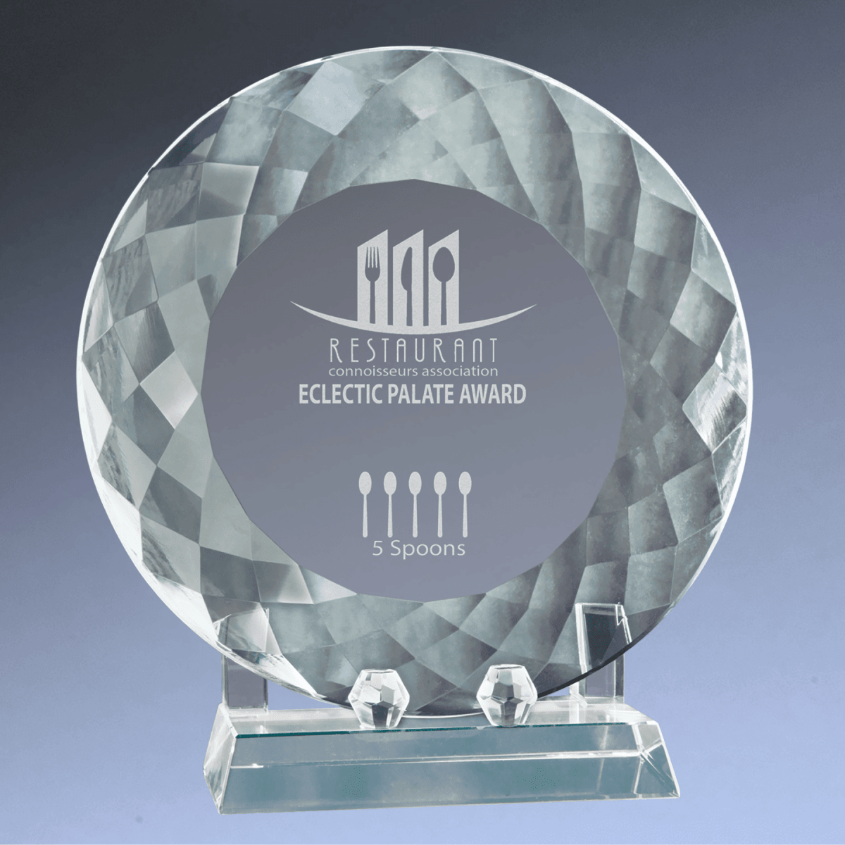 Crystal Recognition Plate with Pedestal Base for Awards and Milestones - 8 1/2"