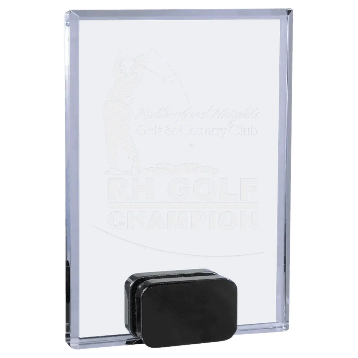 Self-Standing Crystal Rectangle Award Plaque with Custom Engraving 5" x 7"