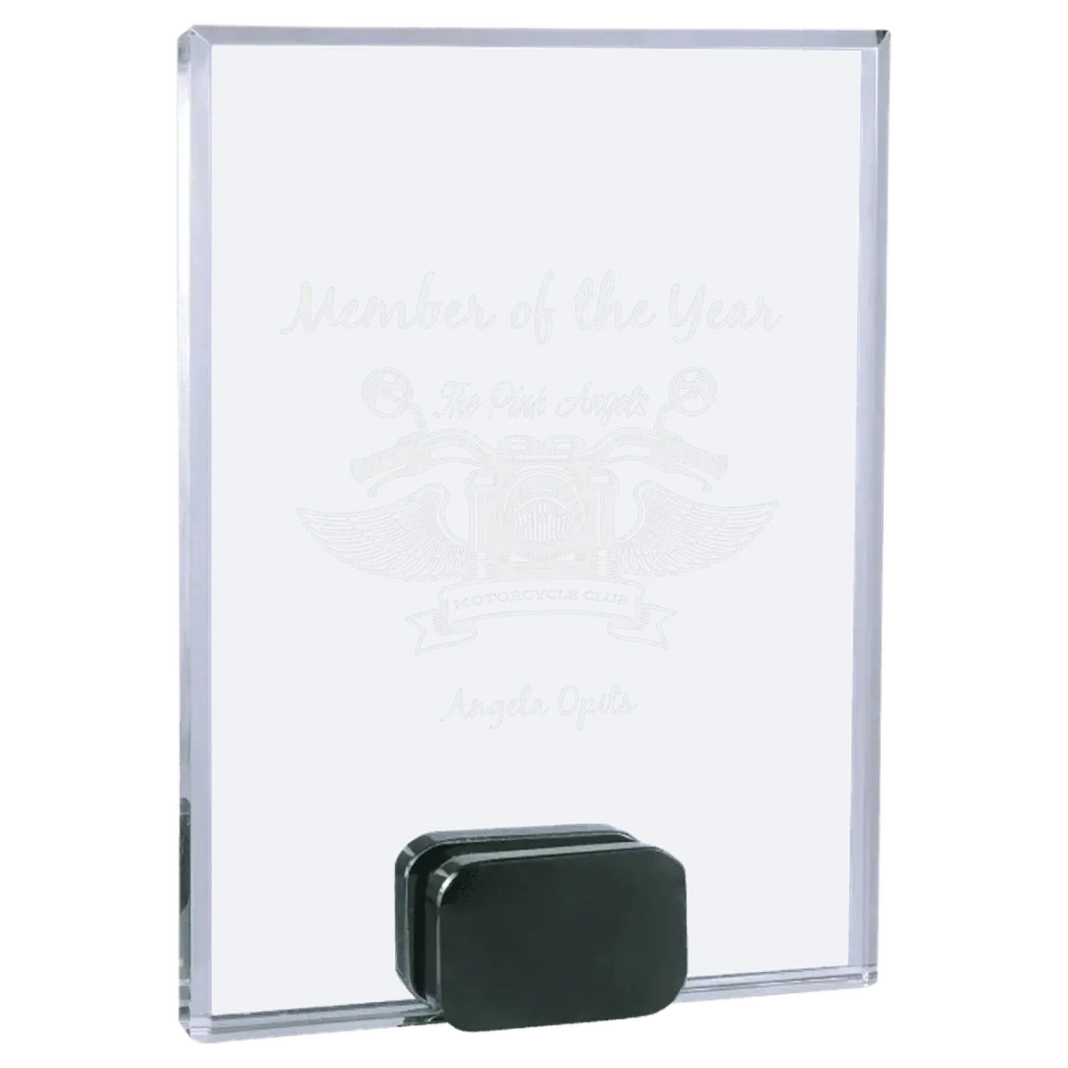 Self-Standing Crystal Rectangle Award Plaque with Custom Engraving 5" x 7"