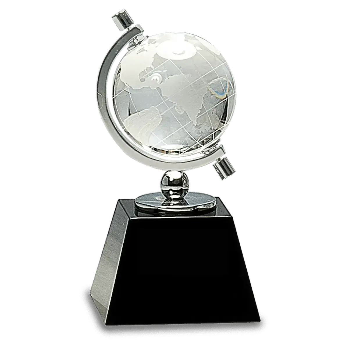 Laser Etched Crystal Globes – Awards, Paperweights and Gifts Paperweight / Clear Globe/Flat Bottom / 3"