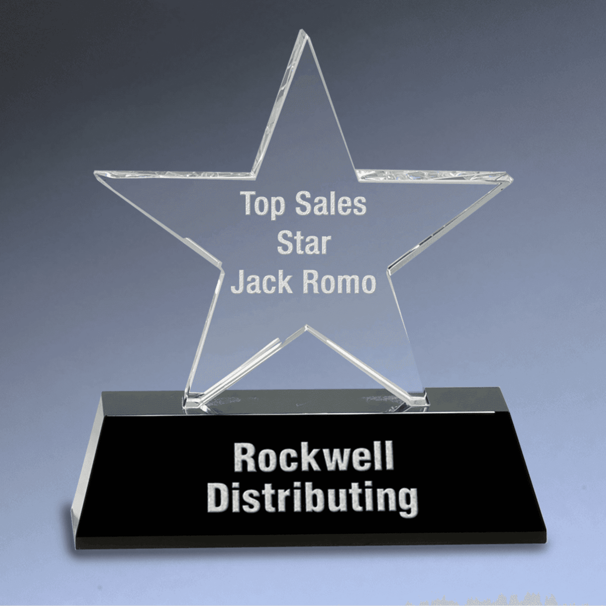 Crystal Star Awards - Beveled Star on Base