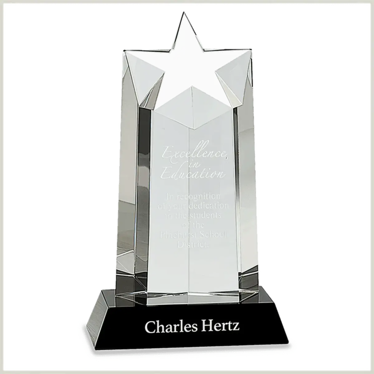 Crystal Star Awards – 3D Crystal Stars, Paperweights and Columns Star Paperweight / None / 5" (L) x 5" (H)