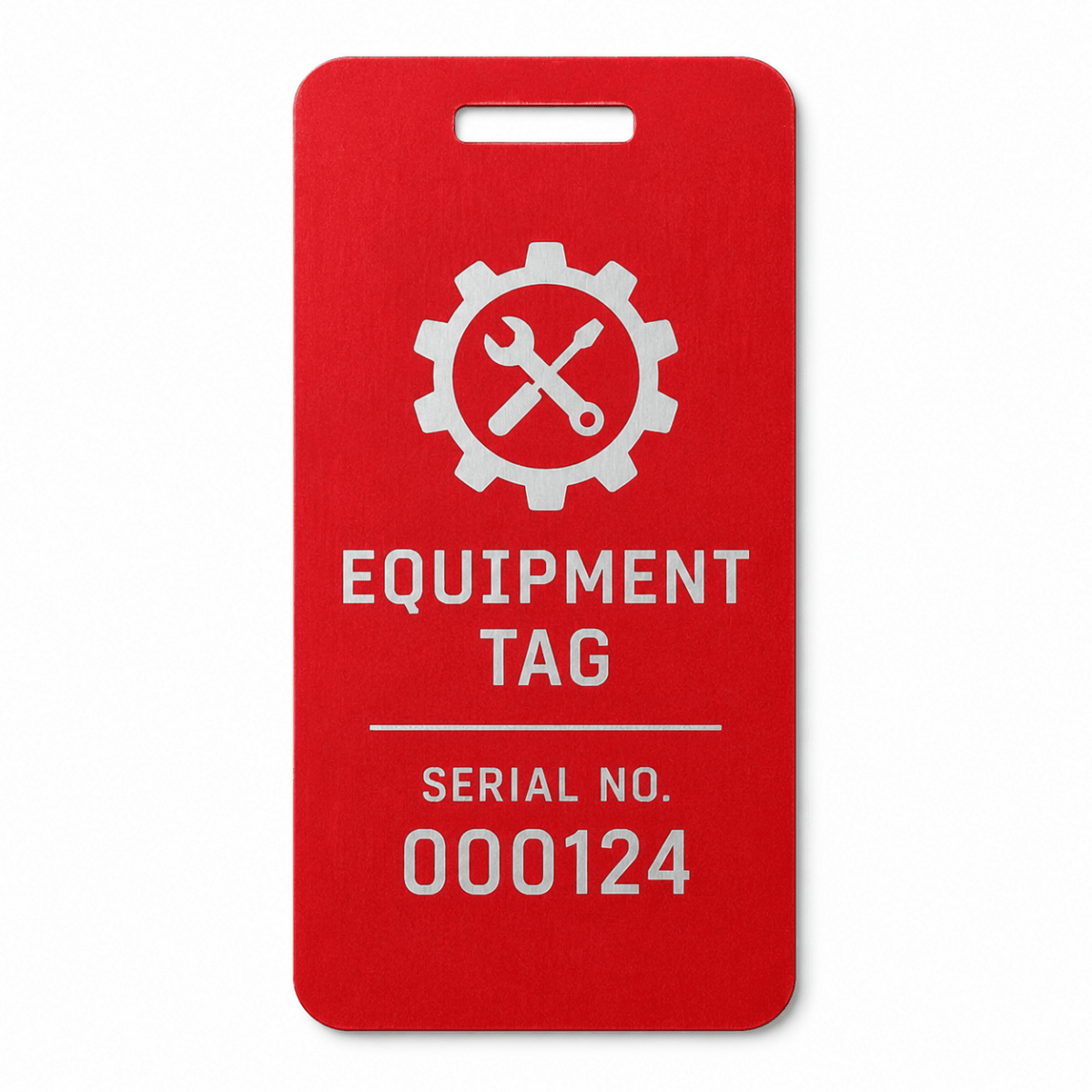 Custom Aluminum ID Tags & Asset Labels - Red