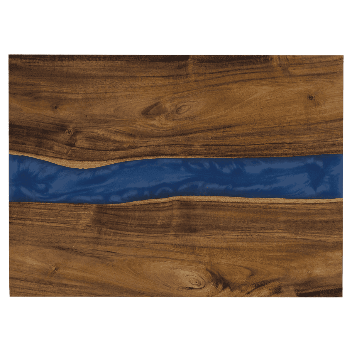 Custom Engraved Acacia Cutting Board - With Blue Pearl Resin - 15" x 11 3/4"