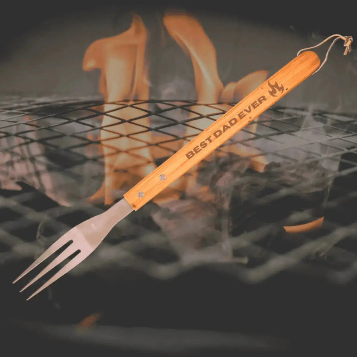 Custom Engraved Bamboo Barbeque Utensils Fork / 16 1/4" / Bamboo