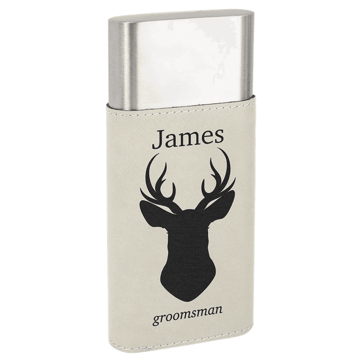 Custom Engraved Cigar Cases with Cutter in Leatherette - White