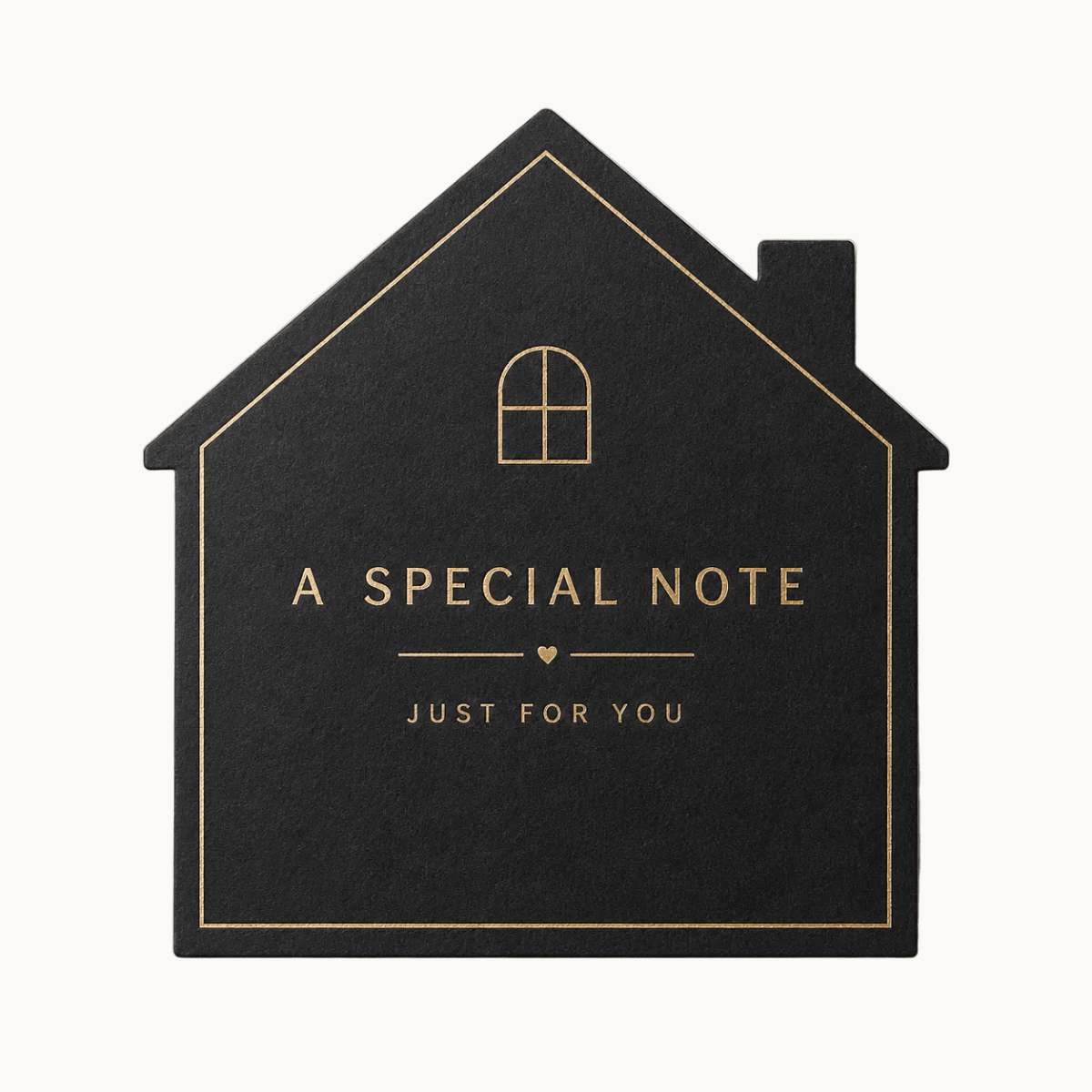 Custom Engraved Gift Notes - Black Cardstock House-Shaped