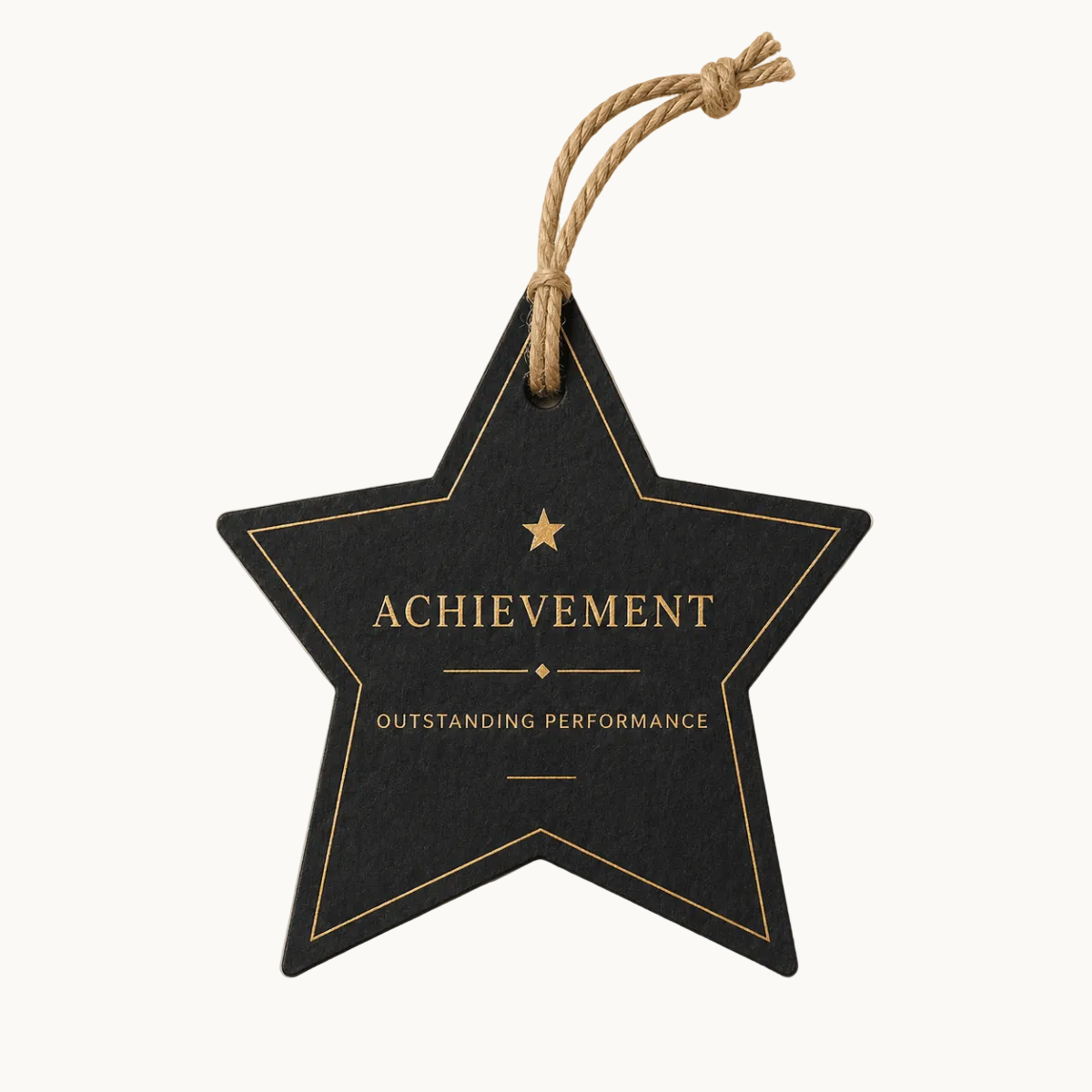Custom Engraved Gift Notes - Black Cardstock Star Shaped with String